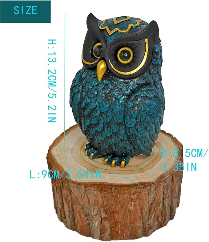 Owl Figurines Resin Statue Home Decor Sculptures Ornament for Bookshelf Living Room,Housewarming Gift