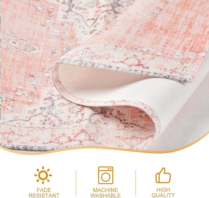 Snycler Table Runner Boho Table Runners Vintage Elegant Farmhouse Table Center Linen Decor for Home Dining Party Entrance (13x72 Inch) Light Pink