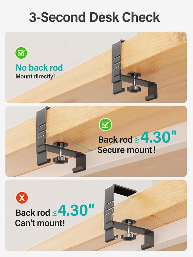 [Upgraded] 42" Under Desk Cable Management Tray, Orapoke Cable Management Under Desk No Drill, Large Fabric Cord Hider for Wire Organization, Cord Organizer Supports Up to 30lbs for Office, Home