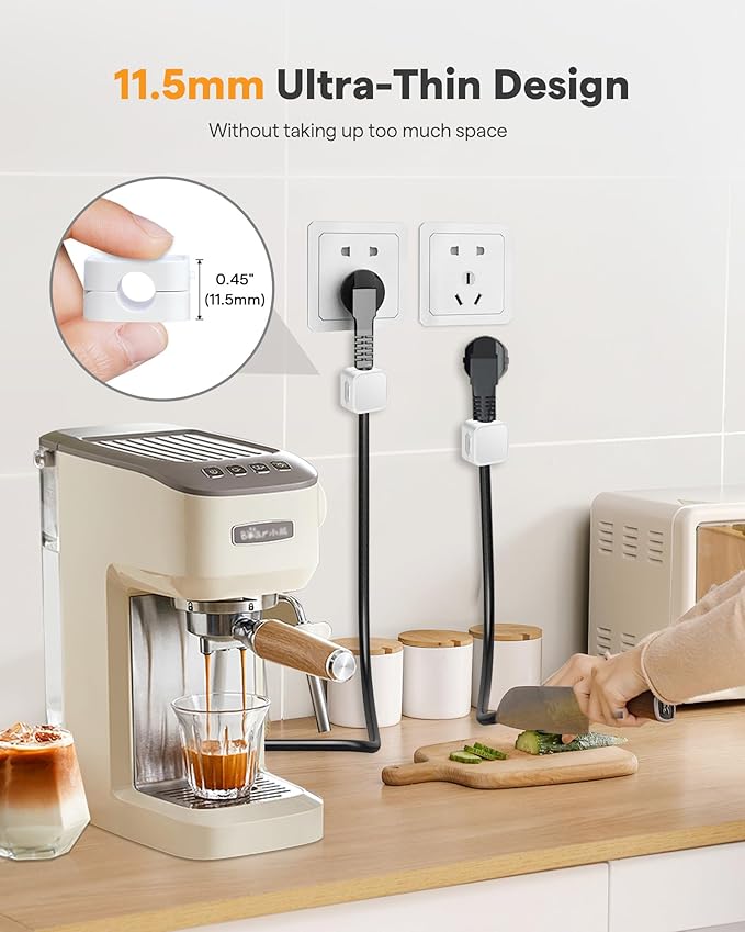 6 Pack Magnetic Cable Clips+2 Sheets (20 Lables) Cute Self-Adhesive Sticker Lables, 11.5mm Ultra Slim Smooth Adjustable Cord Holder, Under Desk Cable Management for Home/Office/Kitchen/Nightstand