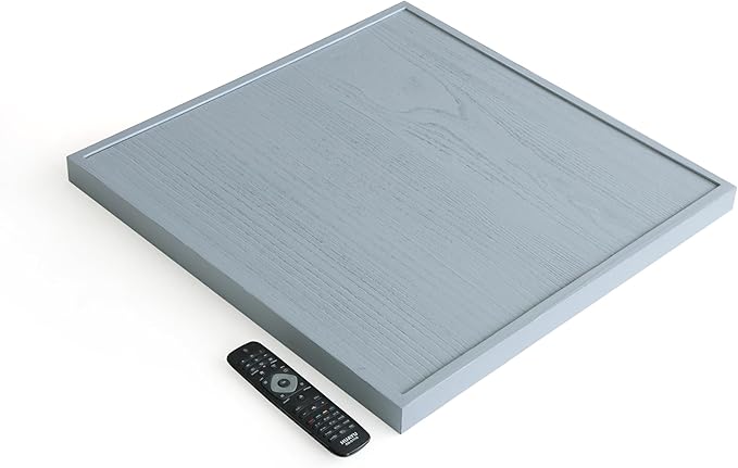 Square Ottoman Table Tray 24" - Rustic Wooden Serving Tray for Farmhouse Decorative Oversized Coffee Table Trays Living Room Kitchen Counter Breakfast Grey