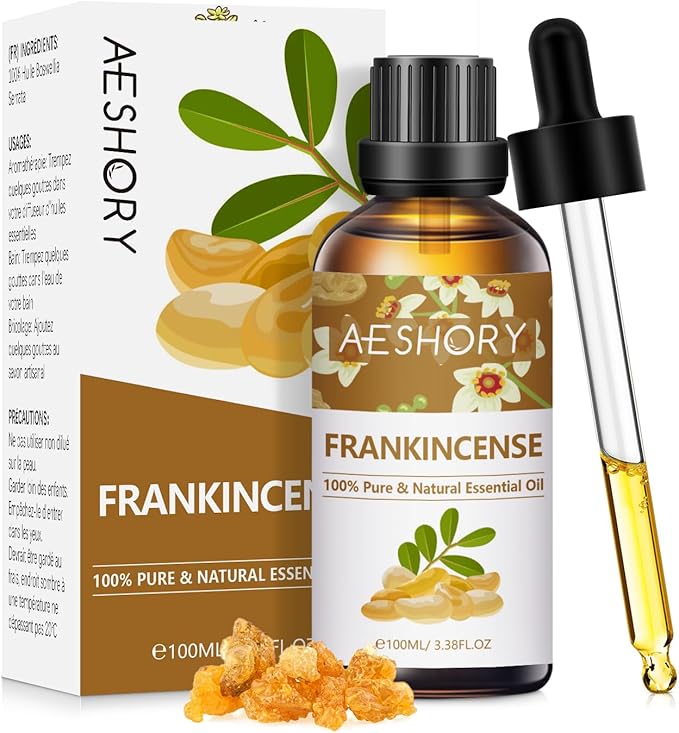 Frankincense Essential Oils 3.38FL.OZ - Aromatherapy Essential Oils for Diffusers for Home, Frankincense Scented Oils for Massage, Soap Candle Making Scents - 100ML