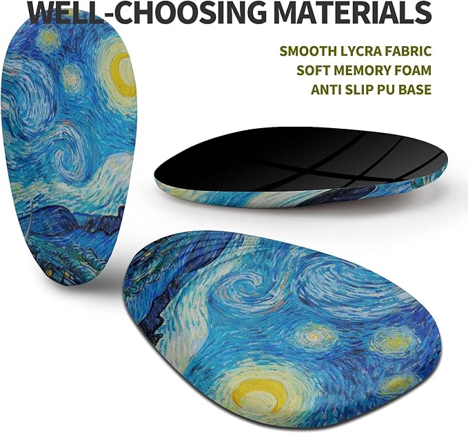 Hokafenle Ergonomic Mouse Pad Wrist Support, Terraced Slope Carpal Tunnel Wrist Pad for Mouse with Unibody Memory Foam, Wrist Rest Pain Relief Mousepad (Starry Night, 11.8x7.9 in)