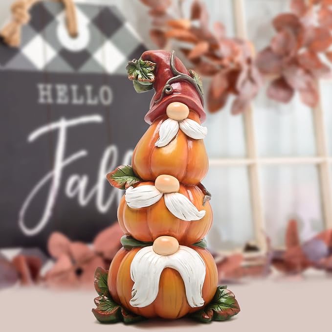 Hodao Fall Thanksgiving Stack Gnome Pumpkin Table Decorations Indoor Creative Thanksgiving centerpieces for Tables