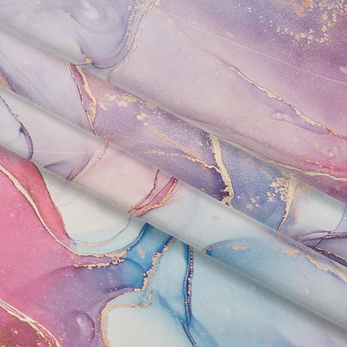 Renaiss Purples Pink Marble Shower Curtain Abstract Modern Pastel Watercolor Ink Art Luxury Hotel Bathroom Decorative Shower Curtain Waterproof Fabric Shower Curtains for Bathroom 60" W x 72" L