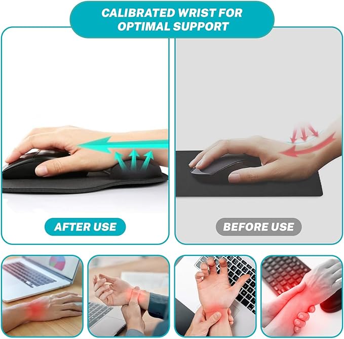 Ergonomic Mouse Pad Wrist Support, Flower Cat Gel Mouse Pads with Wrist Rest, Cute Funny Computer Mousepad for Desk Laptop, Comfortable Mouse Pad for Work Accessories Office Supplies Decor