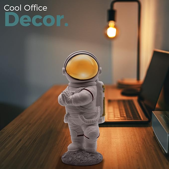 Astronaut Figurine Statue for Desk and Office Decor - Mini Spaceman Figures for Shelf, Gaming, and Men's Room Decorations - Space Gifts and Cool Masculine Home Decor Accessories
