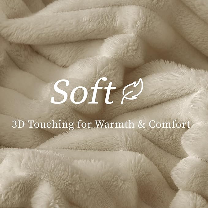 BEDELITE Twin Blanket for Couch & Bed, 300GSM Soft & Warm Fleece Blanket, Decorative and Giftable Striped Linen Blankets for Women, Men, 60"x80"