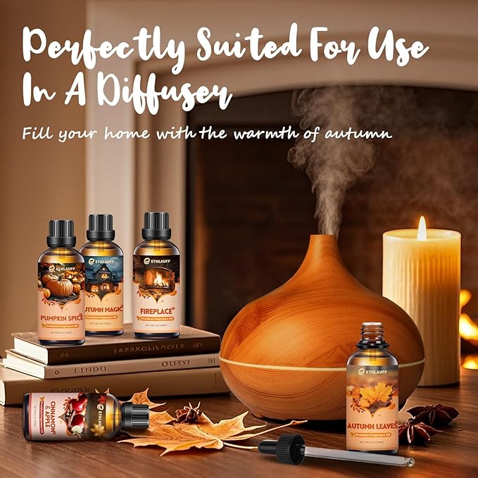 Autumn Leaves Essential Oil, 100ml Fall Leaves Essential Oil for Diffusers for Home, Autumn Scented Oils for Candle & Soap Making, Bath Bombs, Massage - 3.38FL.OZ