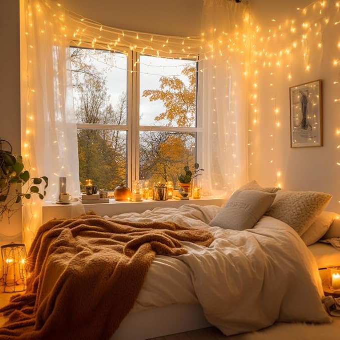 JMEXSUSS 1200 LED Warm White Christmas String Light Outdoor Indoor,Christmas Tree Lights Clear Wire, 315 FT Christmas Lights Plug in for Bedroom Tree Room Party Birthday Decorations, EXS-S-1200