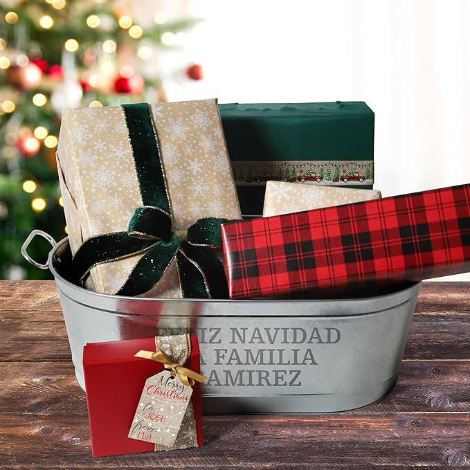 Let's Make Memories Personalized Family Name Beverage Tub w/Stand - Custom Beverage Tub - Unique Entertaining Essential - 5.5 Gallons