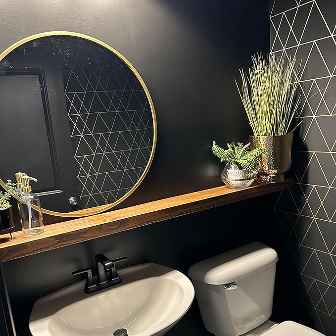 joelsantiques 60 Inch Wooden Floating Shelves for Wall - 60x6x2 in - Made of Natural Wood - Long Heavy Duty Rustic Wall Shelves for Bedroom - Perfect for Living Room, Kitchen - Medium Brown