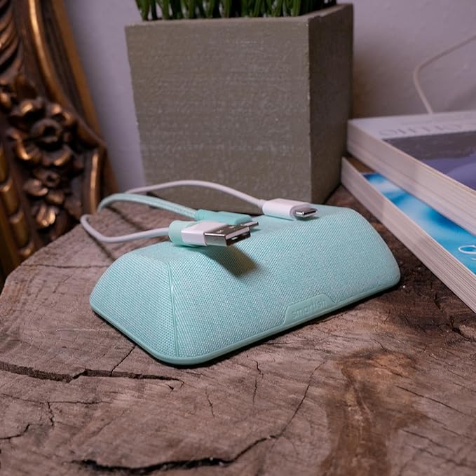 Smartish® Magnetic Cord Holder - Bigger Cable Wrangler Organizer with Magnet Clips for Charger Management on Desktop, Nightstand, or Side Table - Holds 6+ Cables - Teal Me More