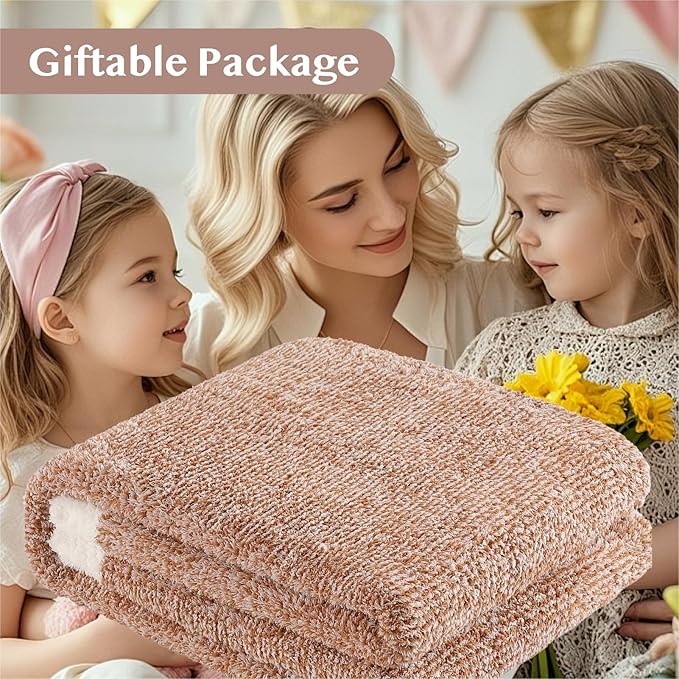 WRENSONGE Throw Blanket Cationic Dyeing Burnt Orange Soft Cozy Fluffy Warm Hand Made Throw Blankets for Couch, Sofa, Chair, Bed, Camping, Picnic, Travel Lightweight Bed Blanket - 50"*60"