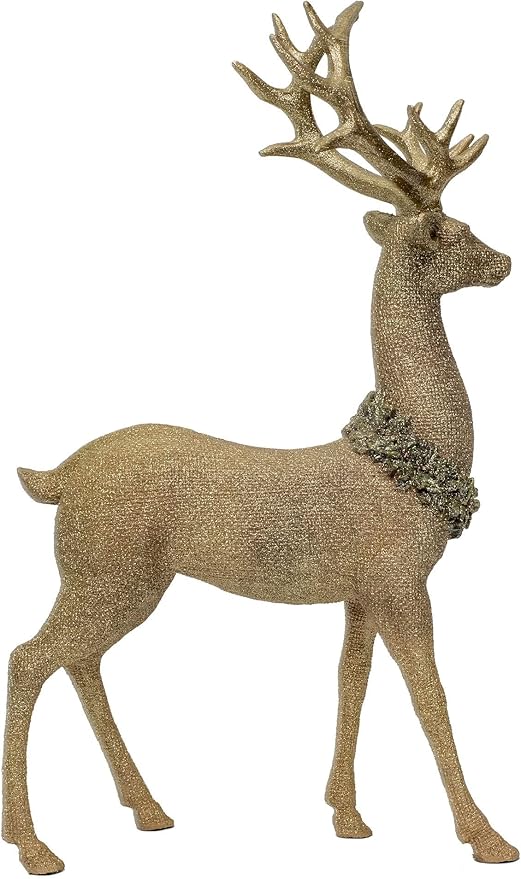 Christmas Reindeer Figurines, Gold Deer Christmas Decor, Christmas Deer Decorations Indoor, Gold Reindeer Decor, Venados De Navidad, Reindeer Christmas Decoration, Christmas Deer Figurines