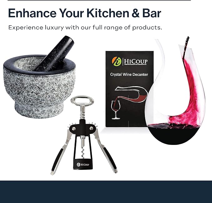 Hicoup Wine Opener - Professional Corkscrews for Wine Bottles w/Foil Cutter and Cap Remover - Manual Wine Key for Servers, Waiters, Bartenders and Home Use - Mahogany Wood