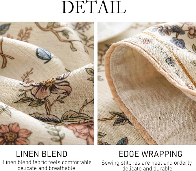 ISAENNE Designer Linen Table Runner 118 Inches Extra Long,Elegant Floral Bird Pattern Table Runners for Dining Room,Farmhouse Rustic Kitchen Decor,Thanksgiving,Christmas,12"*118"-Cornucopia