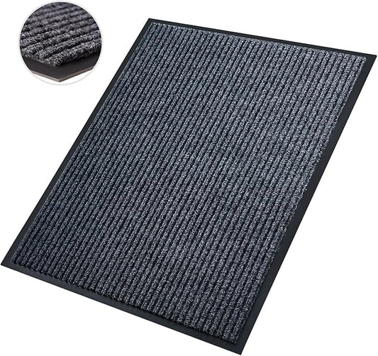 Front Door Mat,3'x5'Indoor Outdoor Door Mat,Heavy Duty Durable Welcome,Commercial Floor Mats Inside Outside Entrance, Waterproof All-Season, All-Weather Non Slip Backing Doormat for Entryway,Black