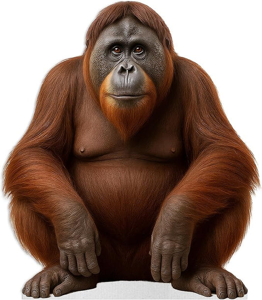 Orangutan Life Size Standee - 4FT Freestanding Coroplast Cutouts | Jungle Animal Standup Photo Booths, Jungle Party, Birthday & Halloween Decorations
