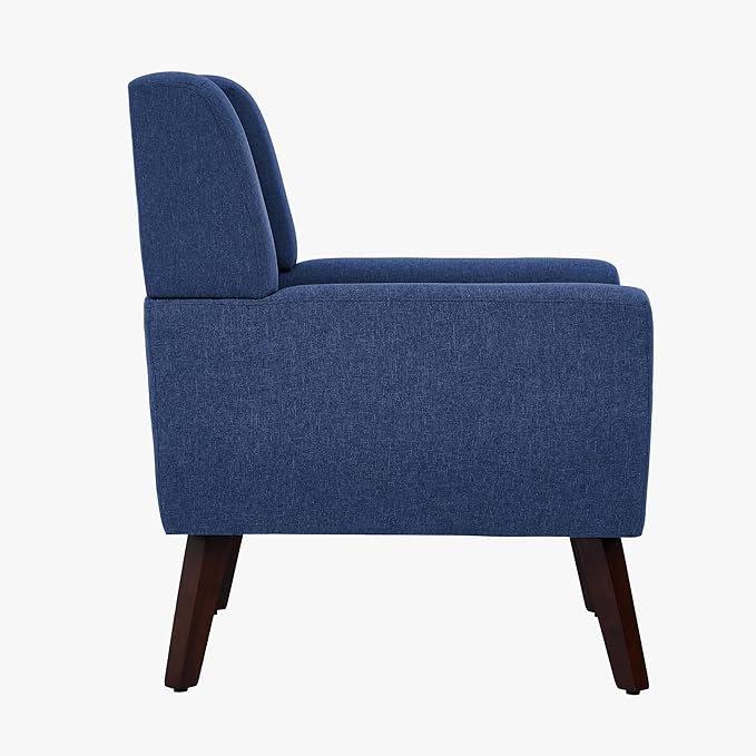 UIXE Accent Chair, Fabric Upholstered Armchair for Living Room, Comfy Arm Chair Single Sofa Bedroom Side Reading Seat - Flax Blue