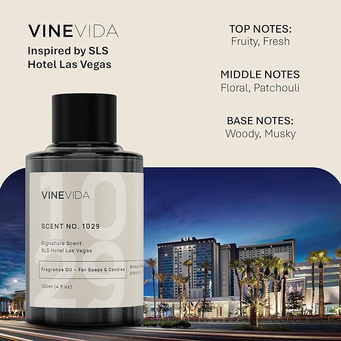 VINEVIDA Scent NO. 1029 Fragrance Oil for Cold Air Diffusers - 120mL (4oz) - Inspired by: SLS Hotel Las Vegas Hotel Fragrance Diffuser Oil - Hotel Scents for Home - Diffuser Oil