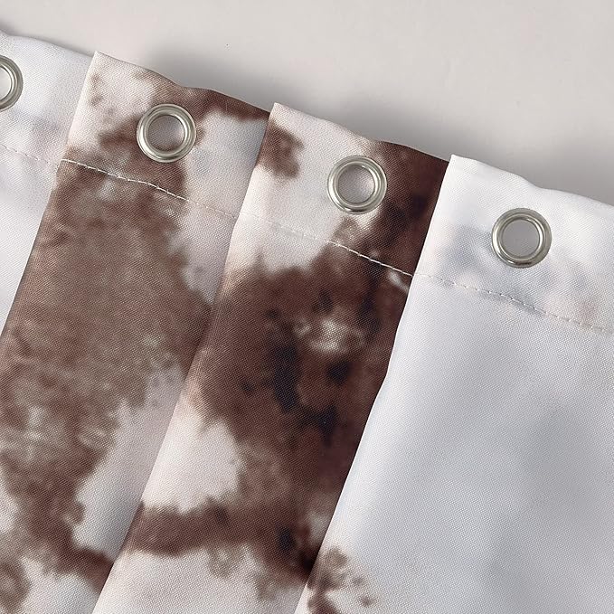 YOSTEV Marble Bathroom Shower Curtain,Brown and White Fabric Shower Curtain with Hooks,Unique 3D Printing,Decorative Bathroom Accessories,Water Proof,Reinforced Metal Grommets,Standard 72x72 Inches