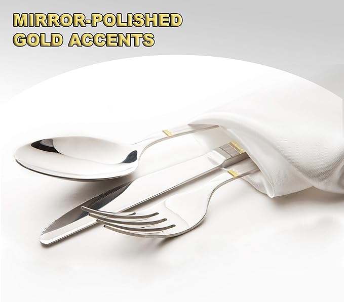 Silverware Set Limited Edition – 30 Piece Family Dinnerware Set – Flatware Set for 6 – Silver Tableware Set – Spoons, Knives, Teaspoons, Forks, Salad Forks