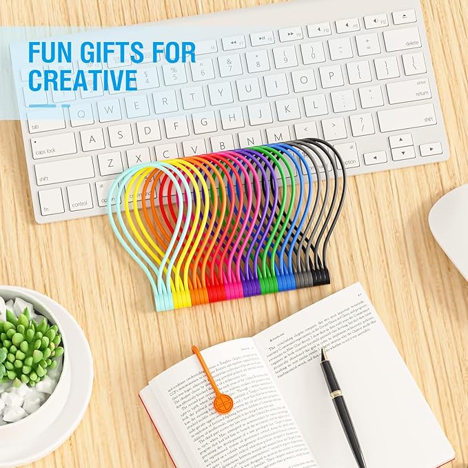 Magnetic Cable Ties Silicone 9 Inch Reusable Magnetic Twist Ties for Cord Cable Organizer and Bundling, Can Be Use in Home Office School Outdoor (10 Colors-20 Pack)