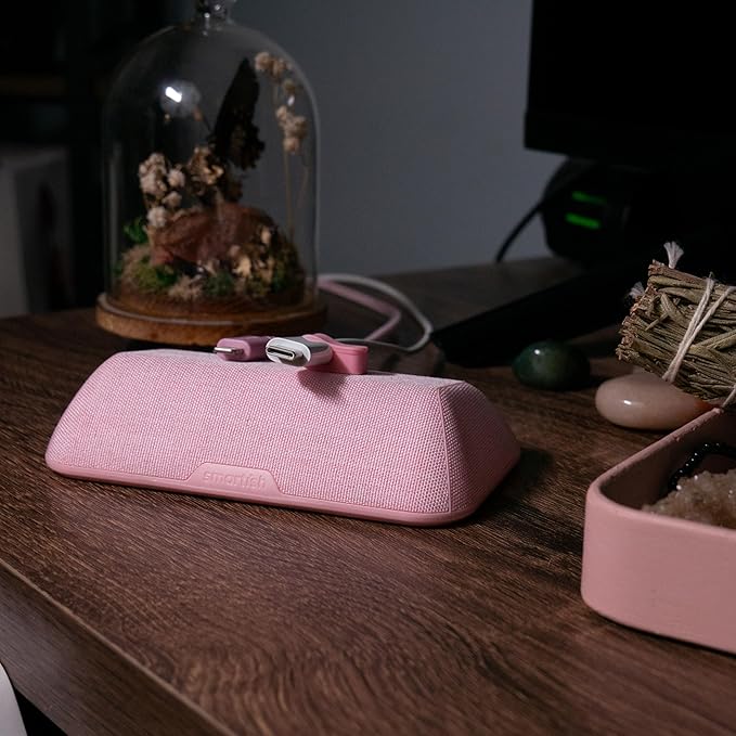 Smartish® Magnetic Cord Holder - Bigger Cable Wrangler Organizer with Magnet Clips for Charger Management on Desktop, Nightstand, or Side Table - Holds 6+ Cables - I'm Blushing