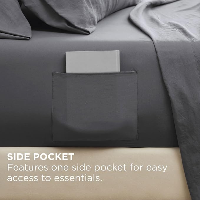 Bedsure Deep Pocket King Sheet Set - 6 Piece, Prewashed Ultra-Soft King Size Sheets Set, Fits Mattresses Up to 18 Inches Thick, Breathable & Secure Fit, Hotel Luxury Bedding, Grey