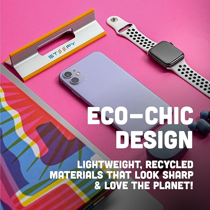 Steepy Portable Laptop Stand for Desk – Adjustable Height, & Portable Laptop Holder – Ergonomic Computer Stand for Cooling & Comfort – Slip-Proof, Sturdy Design – Universal Fit for 13-17 Inch Devices