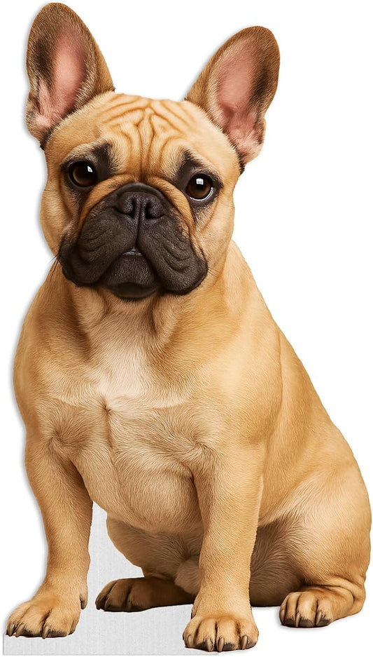 French Bulldog Fawn Life Size Standee - 2FT Freestanding Coroplast Cutouts | Pets Animal Standup Photo Booths, Birthday & Halloween Decorations