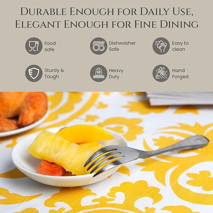 Knork Silverware Set - 20 Piece Matte Silver Cutlery - Ergonomic Design Utensil sets, 18/10 Stainless Steel Forks Spoons and Knives set (Pack of 3)