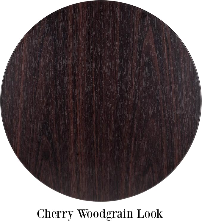 End Tables Set of 2 - Nesting Tables with Removable Wood Tops and Metal Wire Baskets for Blanket Storage - Round Side Furniture for Living Room, Bedroom, or Home Office by Lavish Home (Cherry/Black)