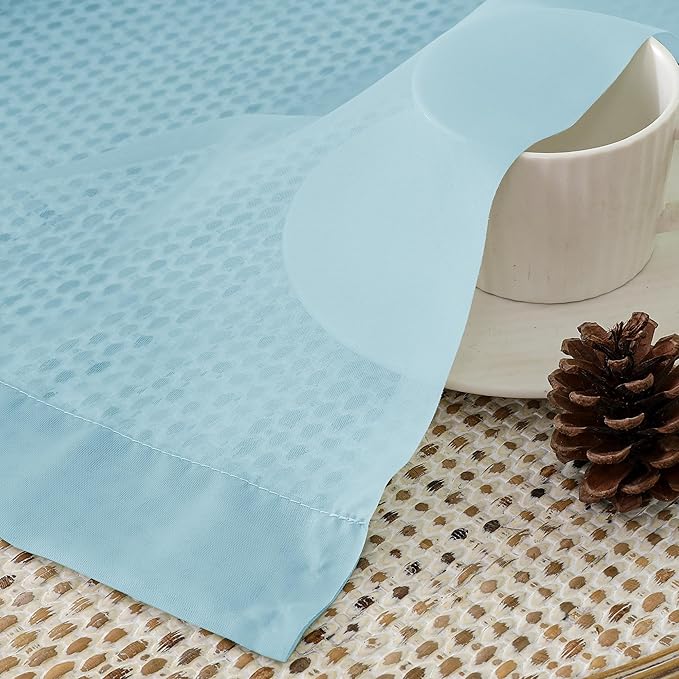 Aiyufeng 2 Pack: Basic Sky Blue Sheer Curtain Drapes 63 Inch Length 2 Panels for Living Room, Light Filtering Voile Drapes for Bedroom, Patio, Sliding Door, Each 40" W x 63" L