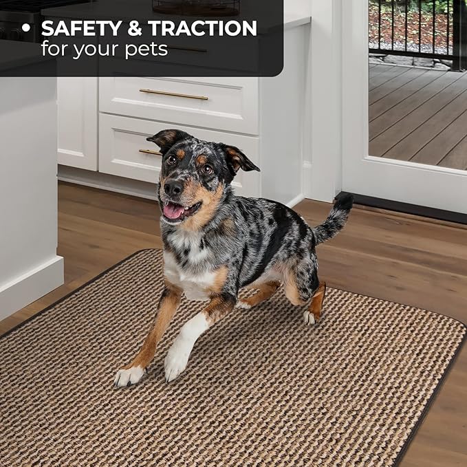 House, Home and More Skid-Resistant Carpet Indoor Area Rug Floor Mat - Black Ripple - 3 Ft X 5 Ft - Non Slip Rubber Backing, Stain Resistant, Dog Friendly, Living Room Bedroom Kitchen Entryway