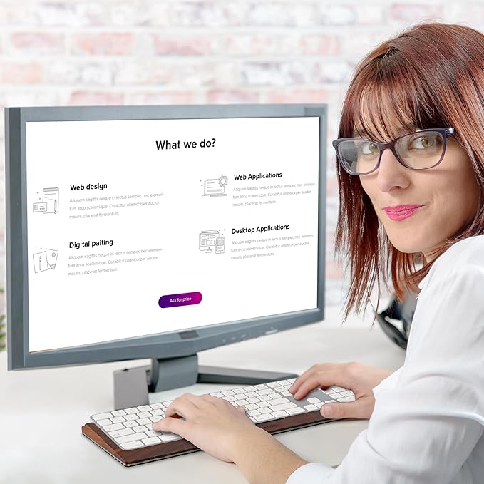 SAMDI Apple iMac Stand Base, Stainless Steel/Wooden Keyboard Tray - Magic Keyboard Mounting Platform - Black Walnut