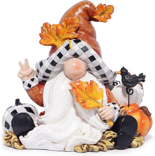 Hodao Thanksgiving Pumpkin Gnome Decoration Handmade Swedish Tomte Gnomes Elf for Fall Day Decor Gifts - Fall Thanksgiving Party Home Gnomes Decor - Autumn Gifts