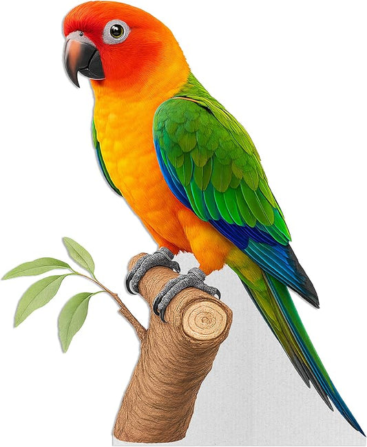 Parrot Life Size Standee - 2FT Freestanding Coroplast Cutouts | Jungle Animal Standup Photo Booths, Jungle Party, Birthday & Halloween Decorations