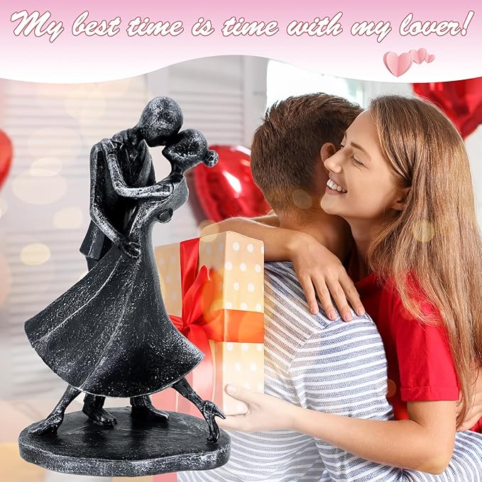 Anniversary Wedding Gifts, Love Ornament for Couple, Romantic Couple Sculptures, Abstract Resin Statues for Home Decor, Valentines Statues Decor for Desk Office, Valentines Gifts for Women Wife