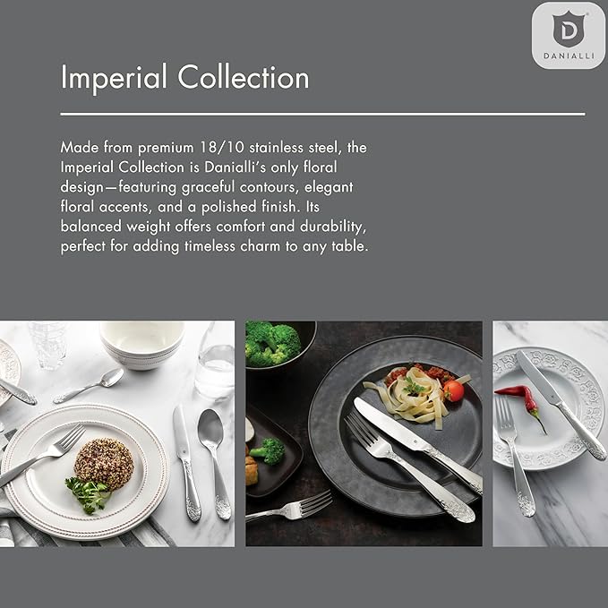 Modern Silverware Set, 18/10 Stainless Steel Flatware, Mirror Finish, Dishwasher Safe, Elegant Cutlery for Home and Dining, Built to Last (30-Piece, Imperial)