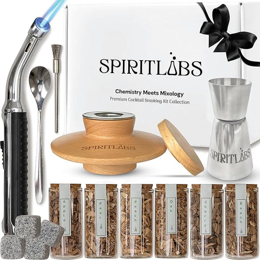 Cocktail Smoker Kit with Premium Torch | All-in-One Whiskey Smoker Kit with 6 Flavors Wood Chips - Bourbon, Old Fashioned Drink Smoker Kit Making it a for Men, Husband and Dad