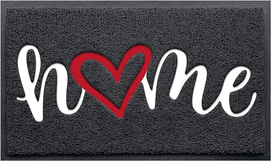 StepLively Door Mat Home Welcome Mats Outdoor and Indoor, Heavy-Duty Low-Profile Non-Slip Front Welcome Mat for Home Entrance, Outside Entry, Yard, Floor, Patio (30''x17.5'', Black)