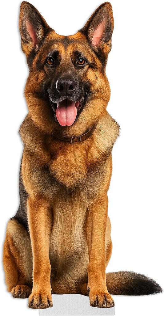 Dog - German Shephard Life Size Standee - 4FT Freestanding Coroplast Cutouts | Pets Animal Standup Photo Booths, Birthday & Halloween Decorations