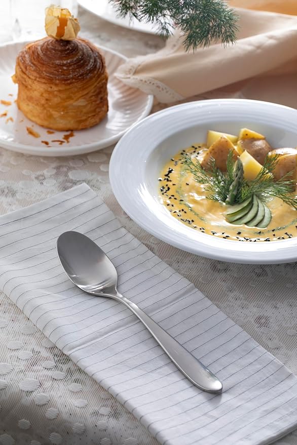 Matte Silverware Set, 18/10 Stainless Steel Satin Flatware, Modern Brushed Finish Cutlery, Dishwasher Safe & Durable, Built to Last (40-Piece, Razzoli)