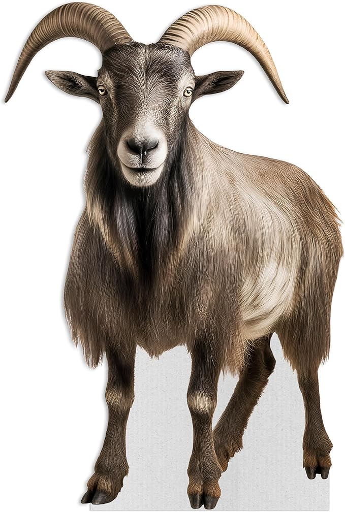Goat Life Size Standee - 4FT Freestanding Coroplast Cutouts | Farm Animal Standup Photo Booths, Birthday & Halloween Decorations
