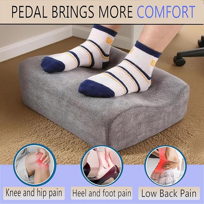 Foot Rest for Under Desk at Work,at Work Soft Ergonomic Footrest,Support Foot Pillow,Heel Chair,Leg Elevation Pillow,(Dark Gray)