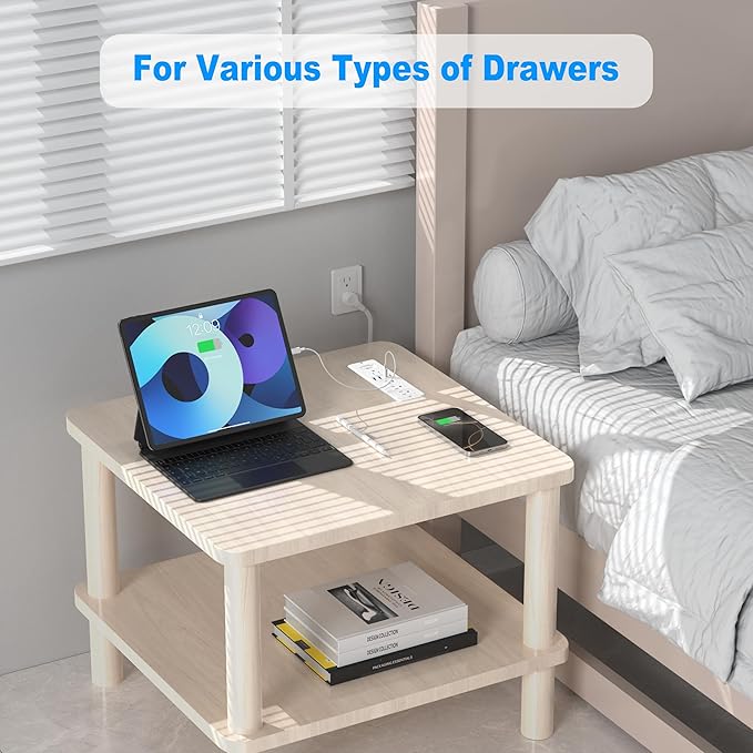 65W USB C Recessed Power Strip, Flush Mount Desktop Recessed Outlet with 4AC & 2 PD GaN USB C & 2 USB-A Ports, Furniture Hidden Drawer Fast Charging Station for Home Office