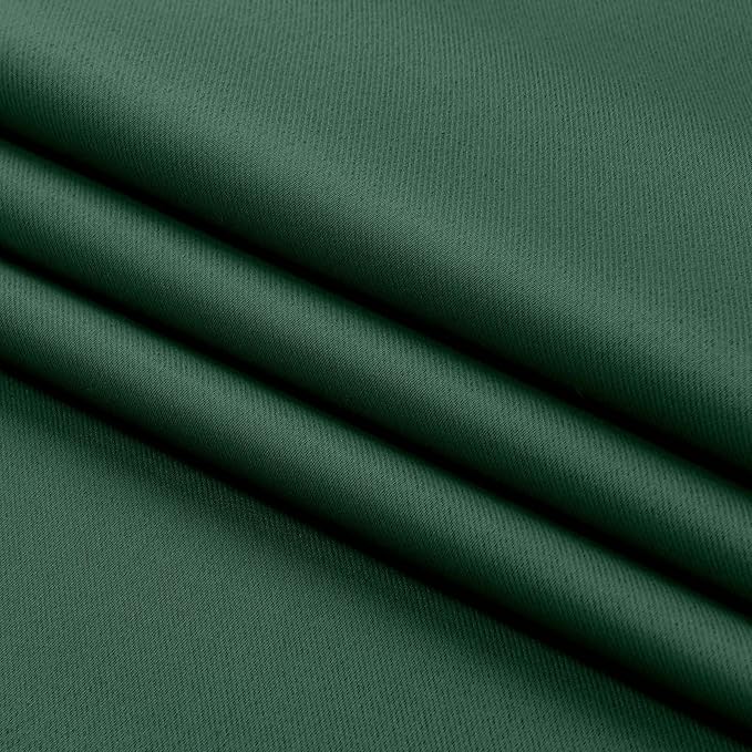 Aiyufeng Ever Green Short 36 Inches Blackout Curtain 2 Panels Set, Half Window Rod Pocket Privacy Curtain Tiers for Kitchen, Curtains Blackout for Bathroom Shades, W40 x L36 Inch, Ever Green