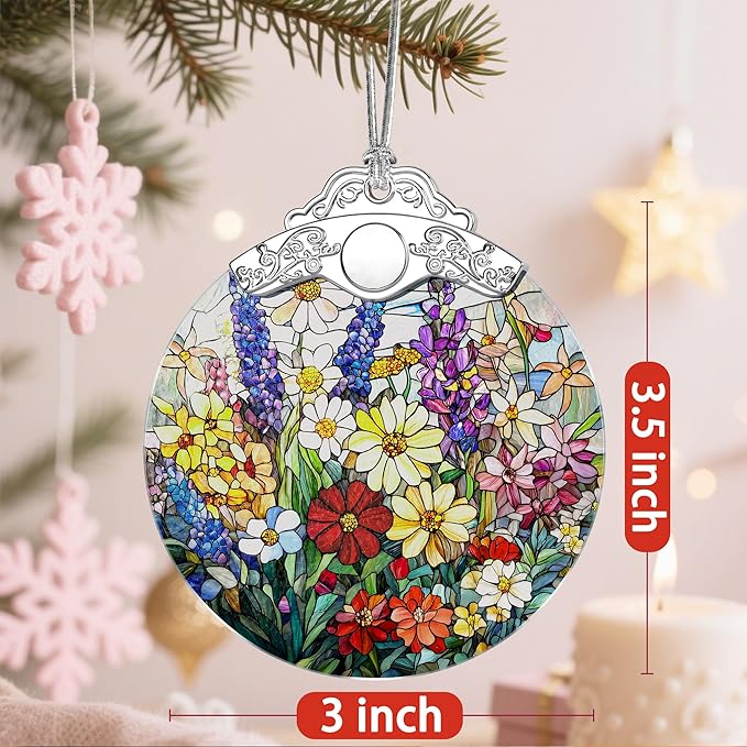 Wildflower Christmas Decorations, Christmas Ornaments, Hanging Ornaments for Tree & Xmas Decorations – Holiday Decor, Florist Gift, Gifts for Flower Lover, Gifts for Mom, Grandma